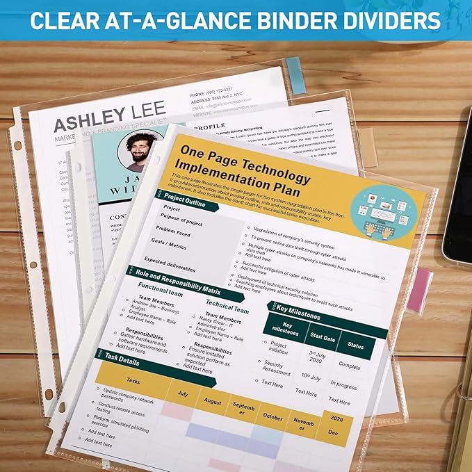 HABGP Binder Dividers with Tabs, 8 Tab Sheet Protectors - Image 6