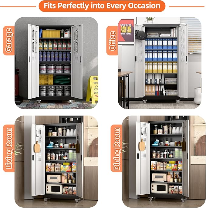 Aobabo Upgrade 71H''*34''W*18''D Metal Garage Storage Cabinet - Image 7