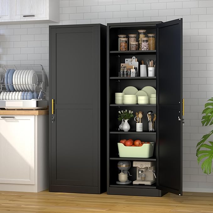 Metal Locker Cabinet, 19.7’’W Narrow Lockable Single File Storage Cabinet - Image 8