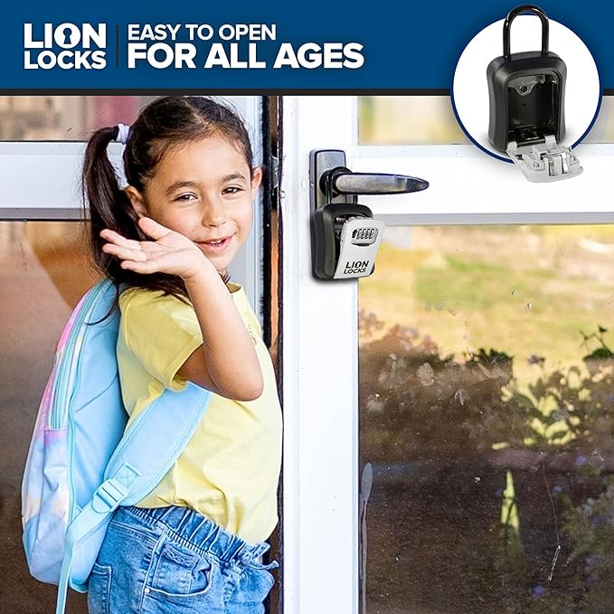 Key Lock Box for Keys with Code 4 Digit Combination Lockbox for Keys Outdoor - Image 5