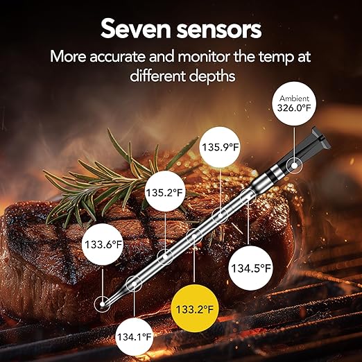 WiFi Sub-1G Wireless Meat Thermometer Unlimited Range 7 NIST Cert.Sensors IP68 - Image 4