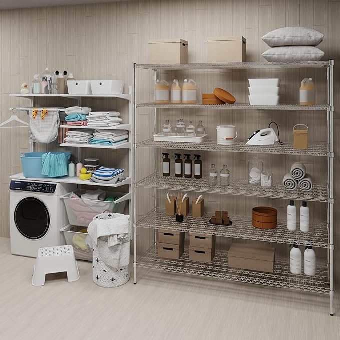 24" Deep x 72" Wide x 74" Height Wire Shelving Kit | 6-Tier | NSF Commercial - Image 2
