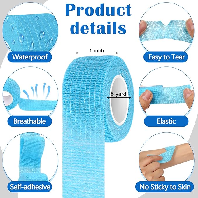 Treela 36 Pcs Self Adherent Bandage 1" X 5 Yard Wrap Breathable Cohesive - Image 2
