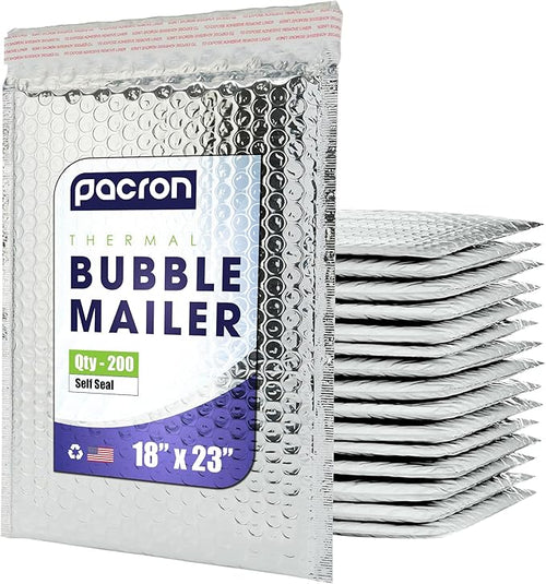200-Pack Insulated Silver Thermal Bubble Mailers 18 x 23 - Image 2