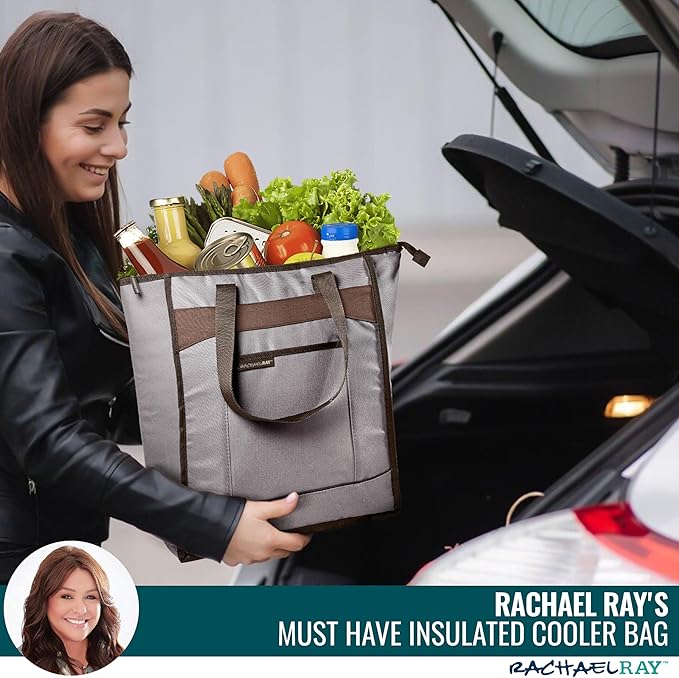 Rachael Ray Chillout Soft Cooler Bag, Large Reusable Insulated Grocery Bag - Image 2