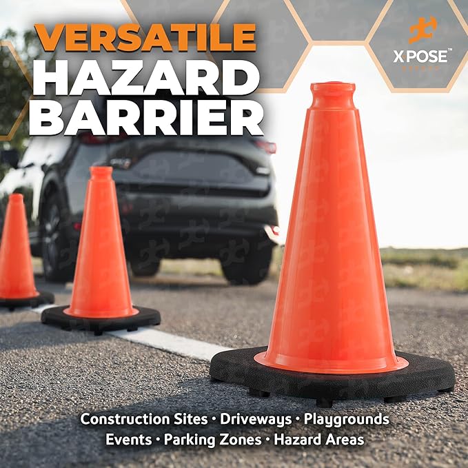Xpose Safety 12 Inch Orange Traffic Cones, Kids and Construction - Image 6