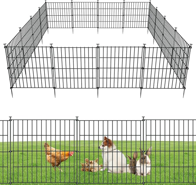 10 Panels Garden Fence Dog Fence Outdoor by richmen