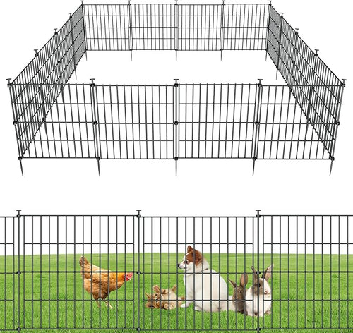 10 Panels Garden Fence Dog Fence Outdoor by richmen