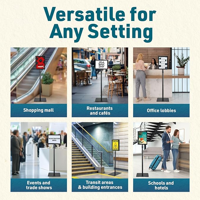 2 PACK Double-Sided Adjustable Heavy Duty Pedestal Sign Holder Stand - Image 8
