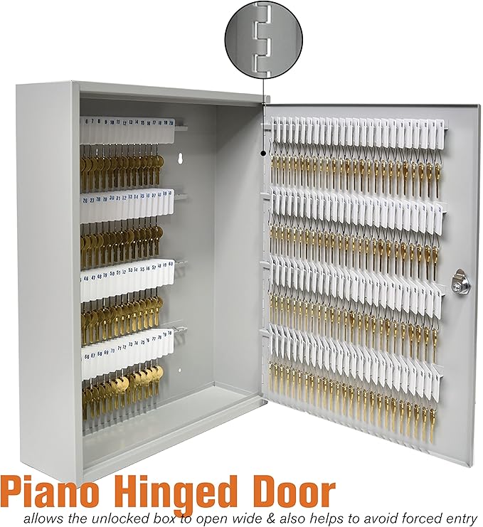 BankSupplies STEELMASTER 200-Key Cabinet | Piano Hinged Door | Steel - Image 5