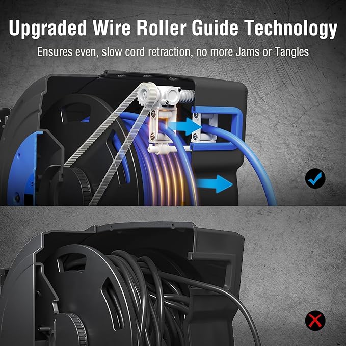 SURAIELEC 50FT Retractable Extension Cord Reel, 14AWG/3C SJTOW Heavy Duty Power - Image 5