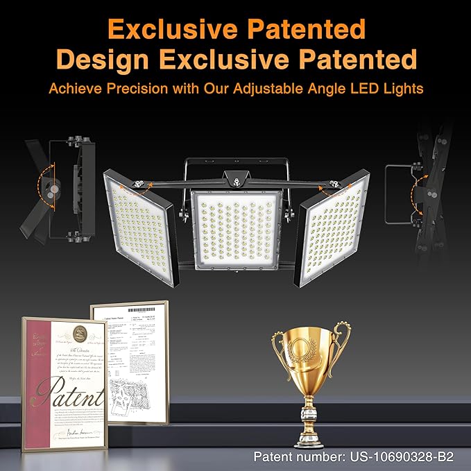 2025 Elite New Upgraded LED Flood Light Outdoor 450W 2 Pack 67500lm Stadium - Image 4