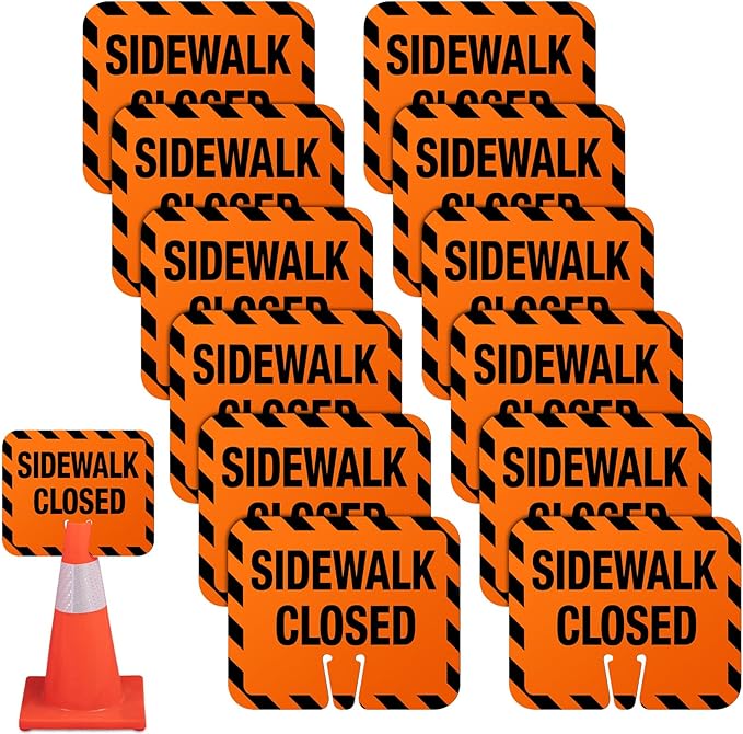12 Pcs Plastic Sidewalk Closed Sign Bulk by Copkim