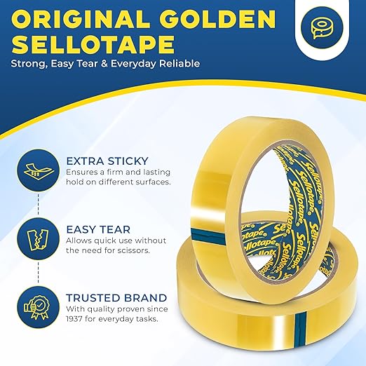   Original Golden Heavy Duty Packing Tape | Extra Strong Clear - Image 2