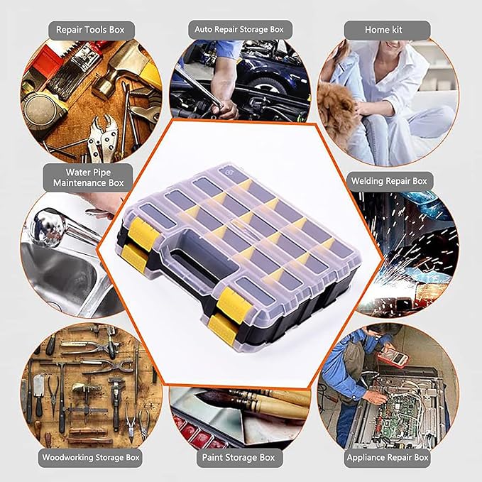 Tools Box Organizer Double Side 34 Compartments Hardware Organizers - Image 2