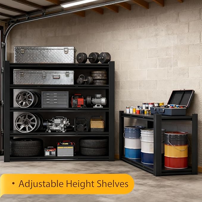 Metal Storage Shelves Unit, 5-Tier Adjustable Heavy Duty Garage Shelving - Image 8