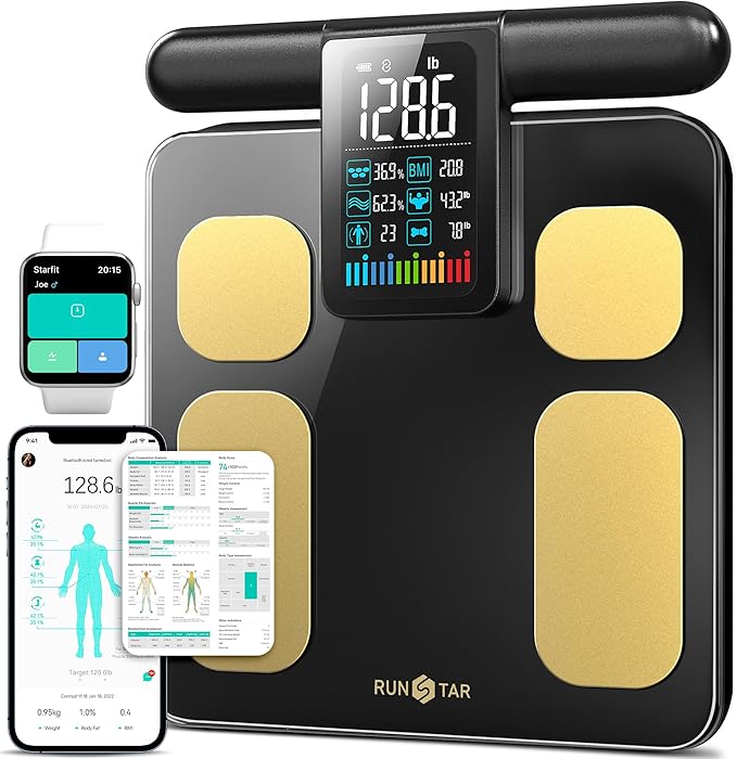 RunStar Scale for Body Weight and Fat Percentage, 8 Electrodes High Precision by RunStar