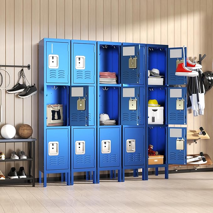 3 Doors Locker for Employees, Metal Locker Storage Cabinet for Home Office - Image 2