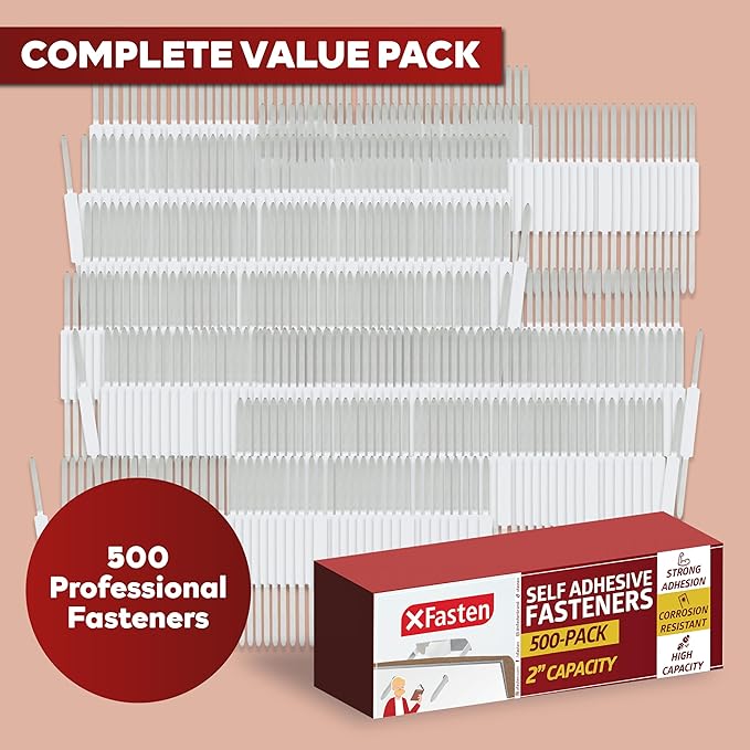 XFasten Self Adhesive Fasteners 2 Inch Capacity 500-Pack Archival-Grade Two - Image 8