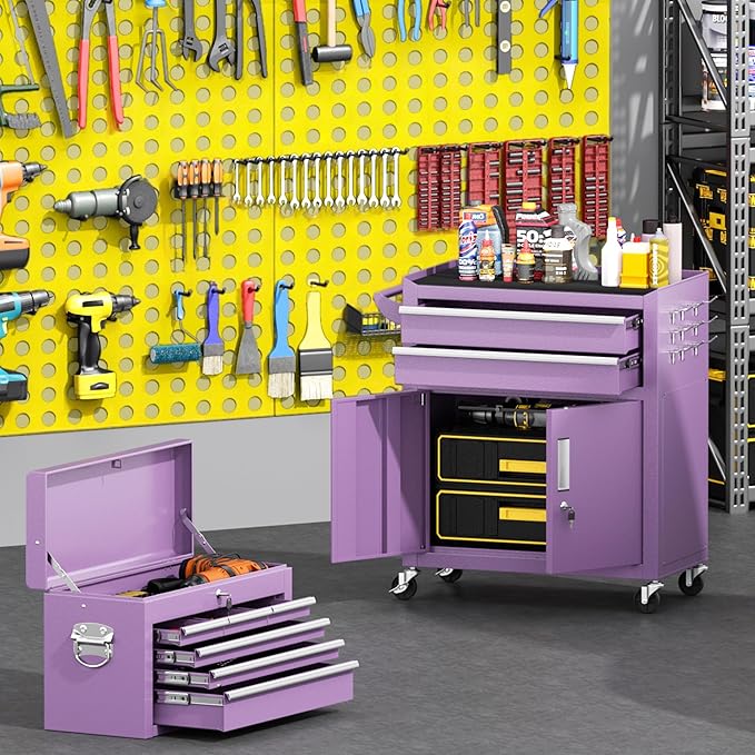 Greenvelly 8-Drawer Rolling Tool Chest, Metal Tool Chest - Image 2