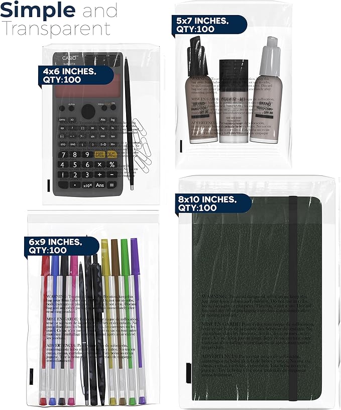 Poly Bags with Suffocation Warning 4x6", 8x10" - Image 2