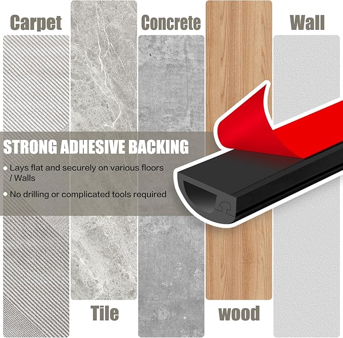 Cord Wall Cover, 39in Self-Adhesive Wire Covers - Image 5