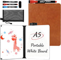 A5 Portable White Board Dry Erase Notebook, PU Leather Shell Double Sided by CABPLROI