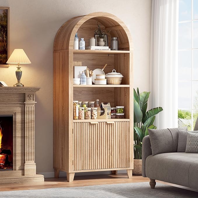 Arched Storage Cabinet, 5-Tier Pantry Cabinet - Image 8