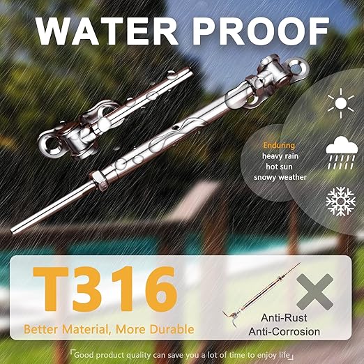 WAYSKA 36 Pairs Stainless Steel Cable Railing Kit Fit 1/8" Wire Rope, Angle - Image 2
