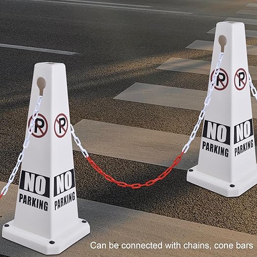 OrangeStar No Parking Cones 4-Pack, 26.5" Large 4-Sided Traffic Cones - Image 5