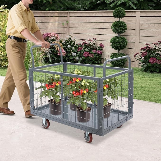 2000lbs Capacity 5-in-1 Heavy Duty Folding Platform Truck, Industrial Utility - Image 2