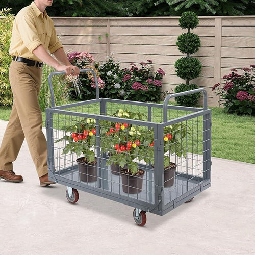 2000lbs Capacity 5-in-1 Heavy Duty Folding Platform Truck, Industrial Utility - Image 2