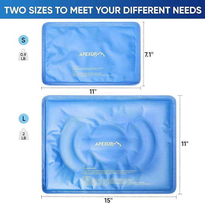 APEXUP Gel Ice Packs for Injuries Reusable, Flexible Double Sided Cold Packs - Image 4