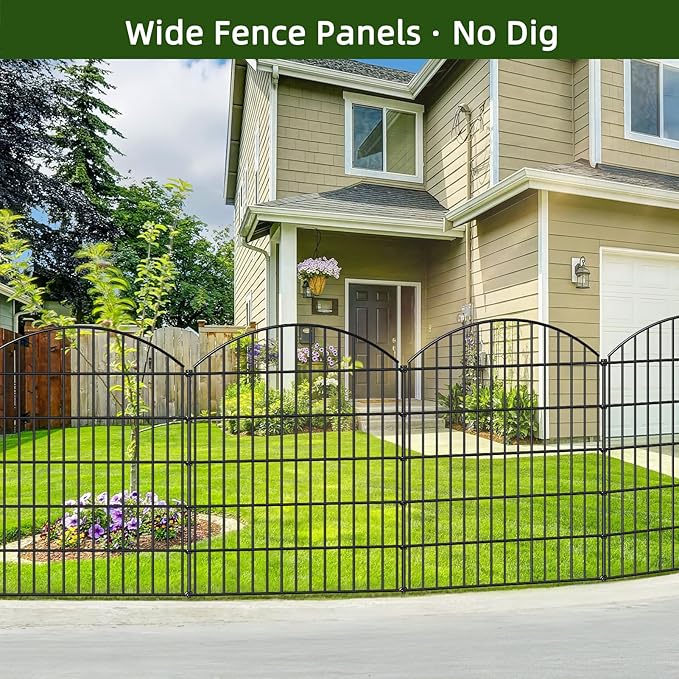 Decorative Metal Garden Fence Outdoor CTW3643, 43.2in H x 14.75 ft L, No Dig - Image 2