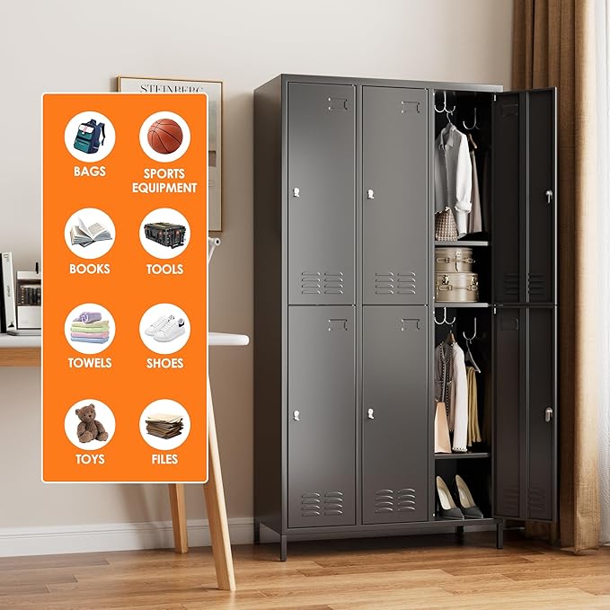 6 Doors Metal Locker for Employees - Image 5
