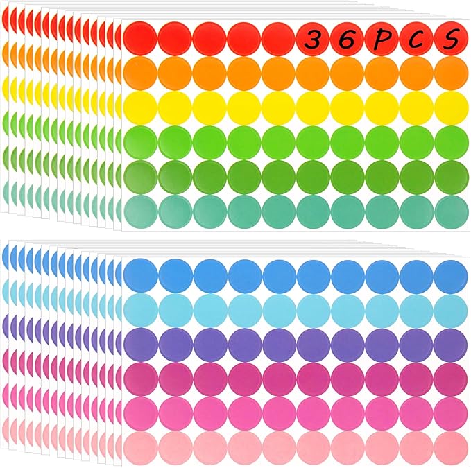 SallyFashion 2160PCS Dot Stickers 3/4 inch Color Coding Labels Round Dot Labels - Image 7