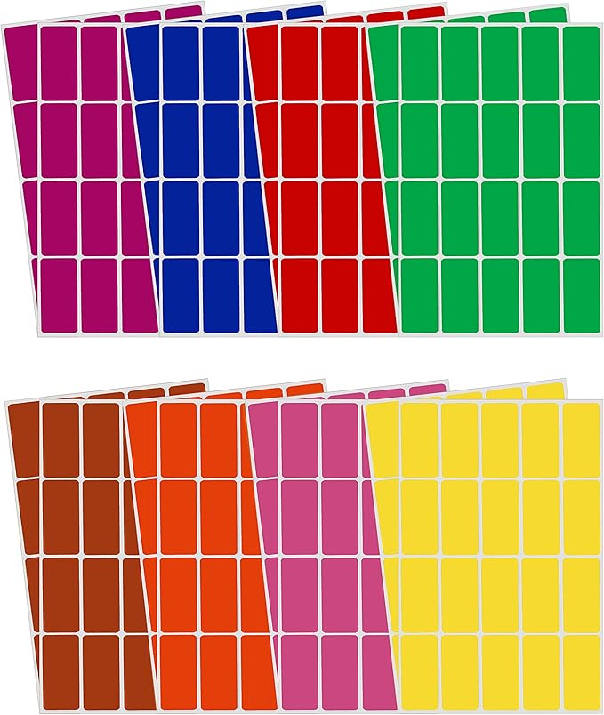 Royal Green Rectangular Color Coding Stickers 1.57inch x 0.75 inch Rectangle by RoyalGreen