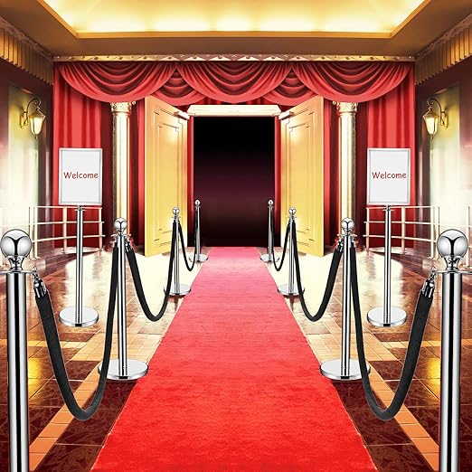 Blulu 8 Sets Stainless Steel Stanchion Set 8 Crowd Control Poles 7 Velvet Ropes - Image 6