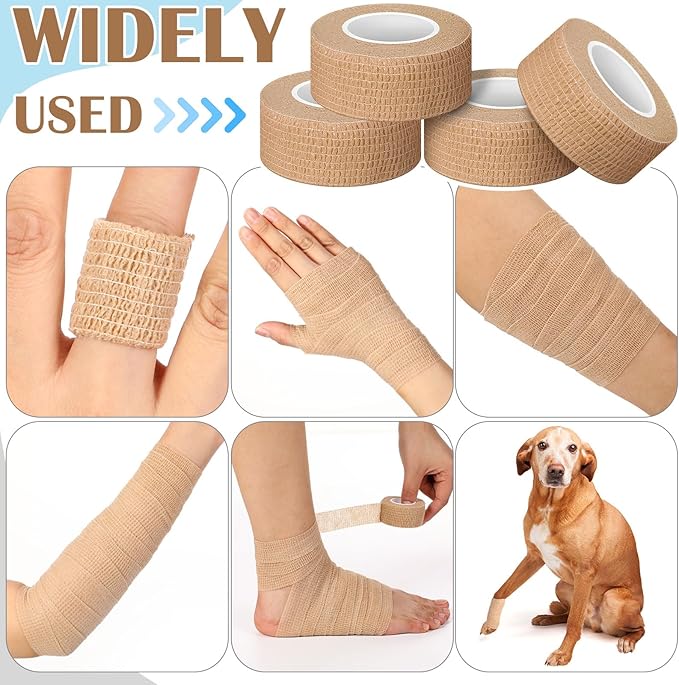 Treela 36 Pcs Self Adherent Bandage 1" X 5 Yard Wrap Breathable Cohesive - Image 3