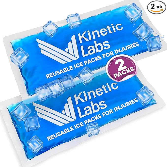 Gel Ice Packs for Injuries Reusable 9.5" x 4.5" – Gel Cold Soft Ice Pack by by KineticLabs
