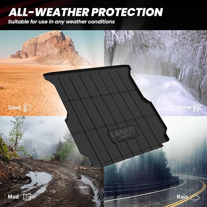 LASFIT Bed Mat for Rivian 2022-2026 R1T Truck Bed, All Weather 4.5 ft Pick up - Image 3