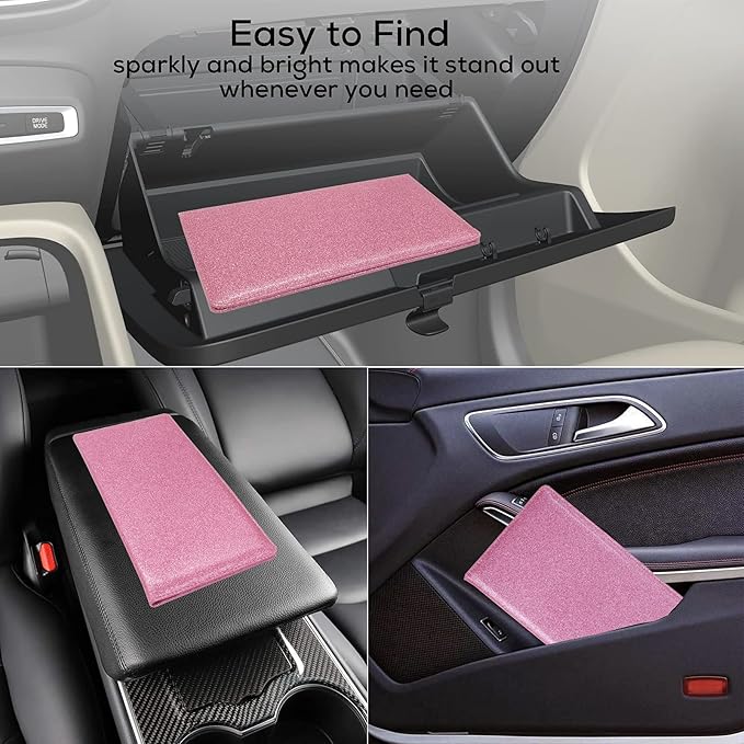 Car Registration and Insurance Holder, Leather Magnetic Shut Vehicle Glove Box - Image 5