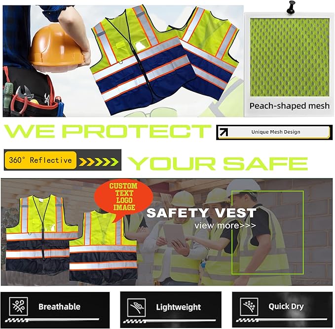 Personalized High Reflective Safety Vest Custom Hi Vis Safety Vest Men Women - Image 2