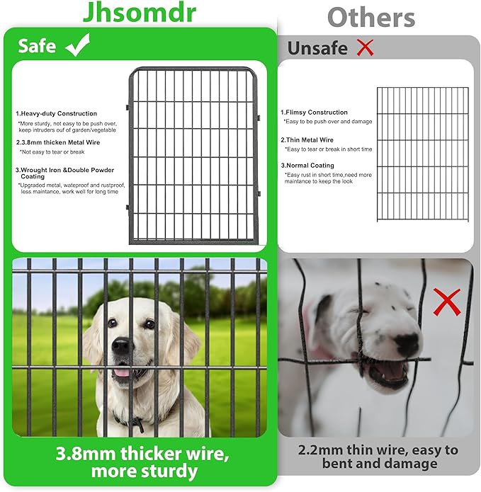Decorative Garden Fence with Gate, 40 in x 86 ft Rustproof Metal Fence Panels - Image 5