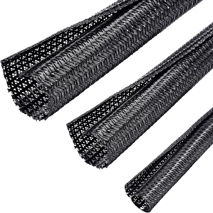 Boao 3 Pieces Cord Protector Wire Loom Tubing Cable Sleeve Split Sleeving by Boao
