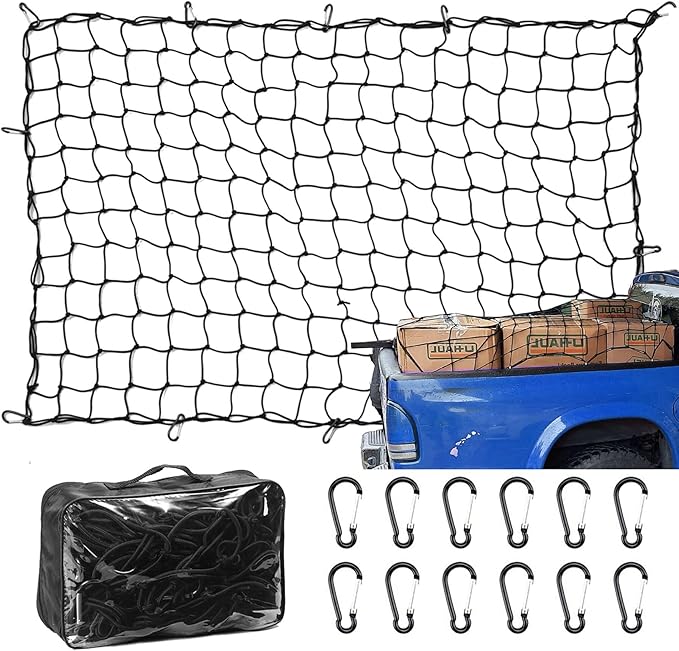 Amiss 4' x 6' Stretches to 8' x 12' Truck Cargo Net, Roof Rack Cargo Net by Amiss