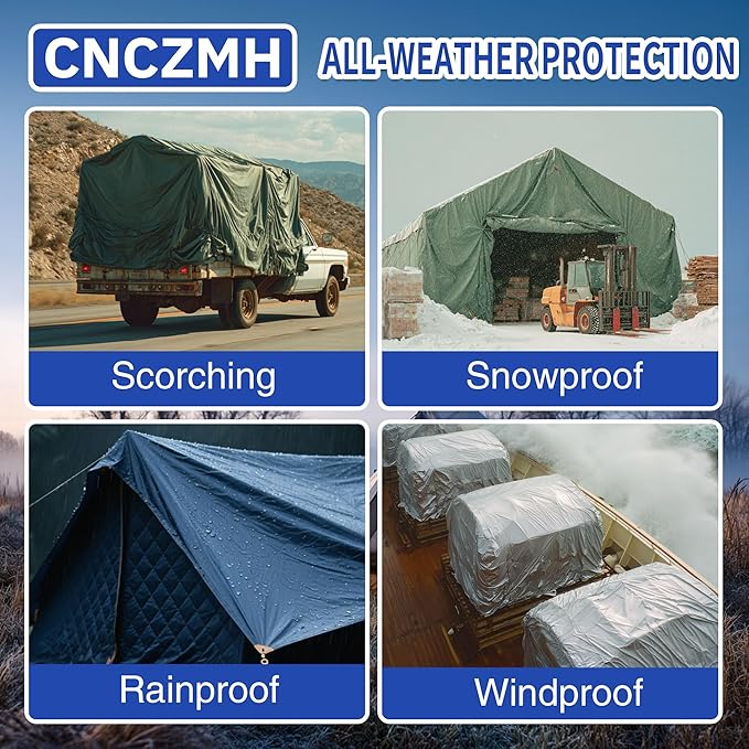 Heavy Duty Tarp Waterproof 12x16 Feet, 10 Mil Thick Green Poly Tarps Outdoor - Image 4
