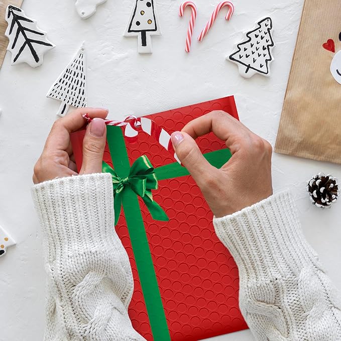 Christmas Poly Bubble Mailers | #2 Cushion Mailer, 8.5"x11" | Self Seal | - Image 2