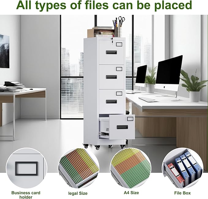 Aobabo 4 Drawer File Cabinet - Image 8