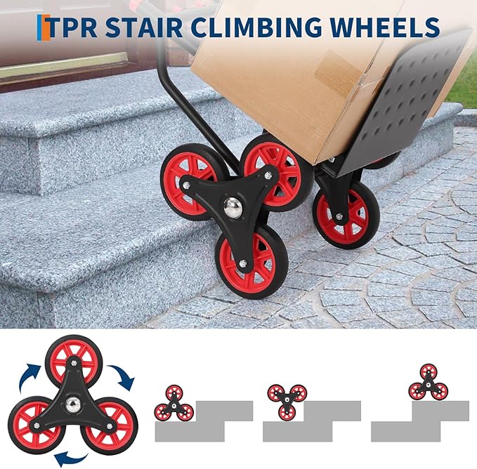 3 in 1 Industrial Convertible Stair Climbing Cart, 1000 LBS Capacity Folding - Image 6
